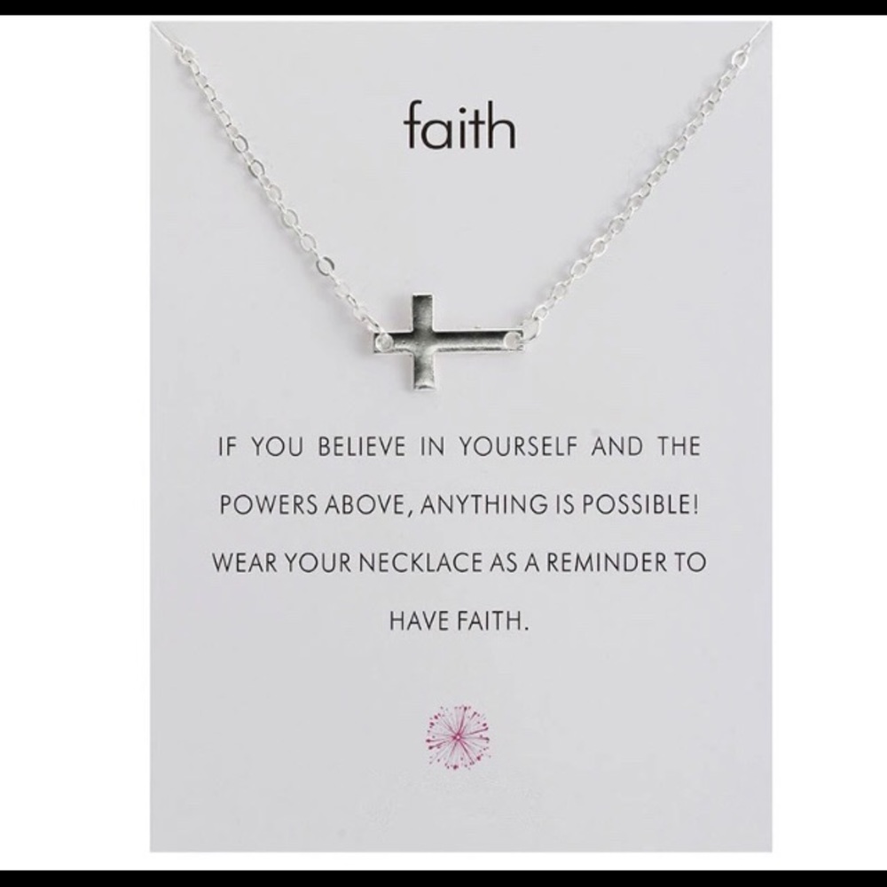 Silver tone Faith necklace